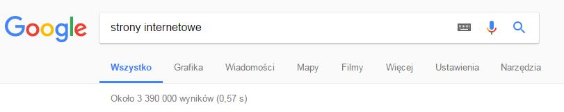 Fraza wpisana w wyszukiwarke google